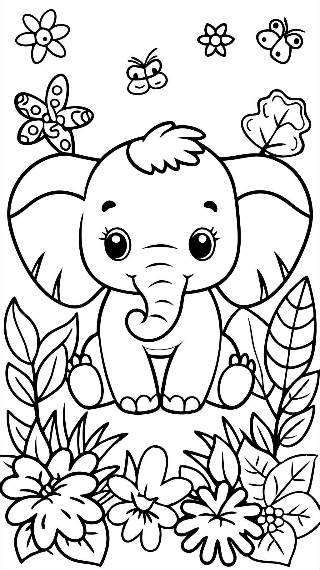 coloriages de bébé éléphant